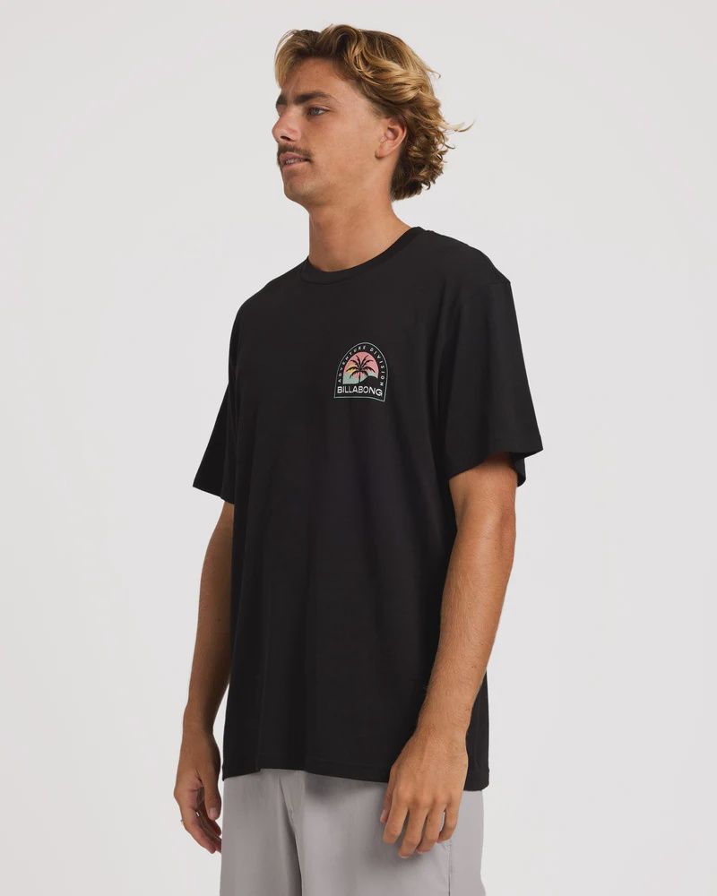 BILLABONG MENS SUN DOWN ADIV PREMIUM SS TEE - BLACK