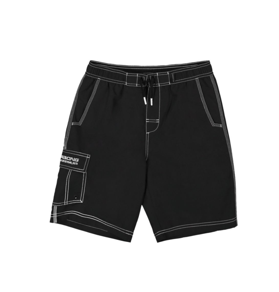 BILLABONG TEEN BOYS THROW ON BOARDSHORT - BLACK