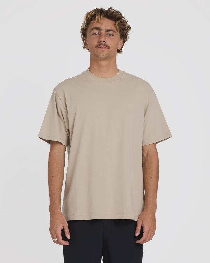 BILLABONG MENS PREMIUM WAVE WASH SS TEE - MUSHROOM