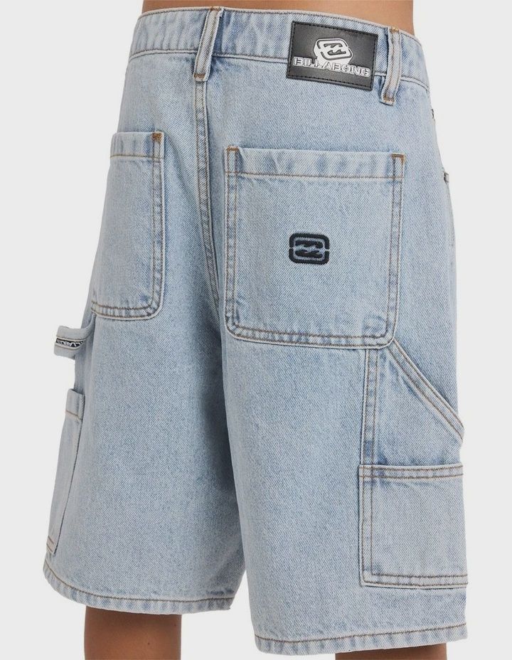 BILLABONG TEEN BOYS BAD DOG DENIM SHORT - WASHED INDIGO