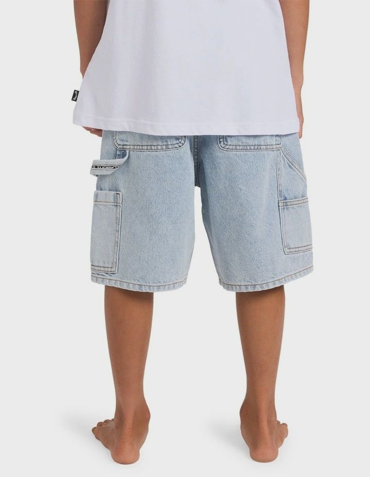 BILLABONG TEEN BOYS BAD DOG DENIM SHORT - WASHED INDIGO