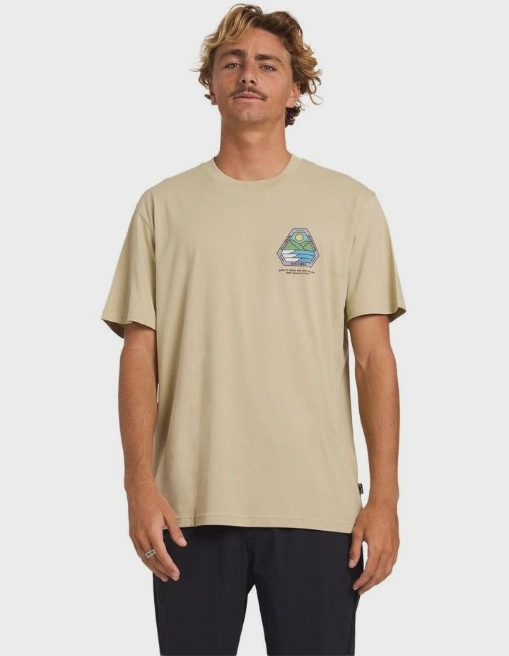 BILLABONG MENS ROCKIES ADIV PREMIUM SS TEE - SAND KHAKI