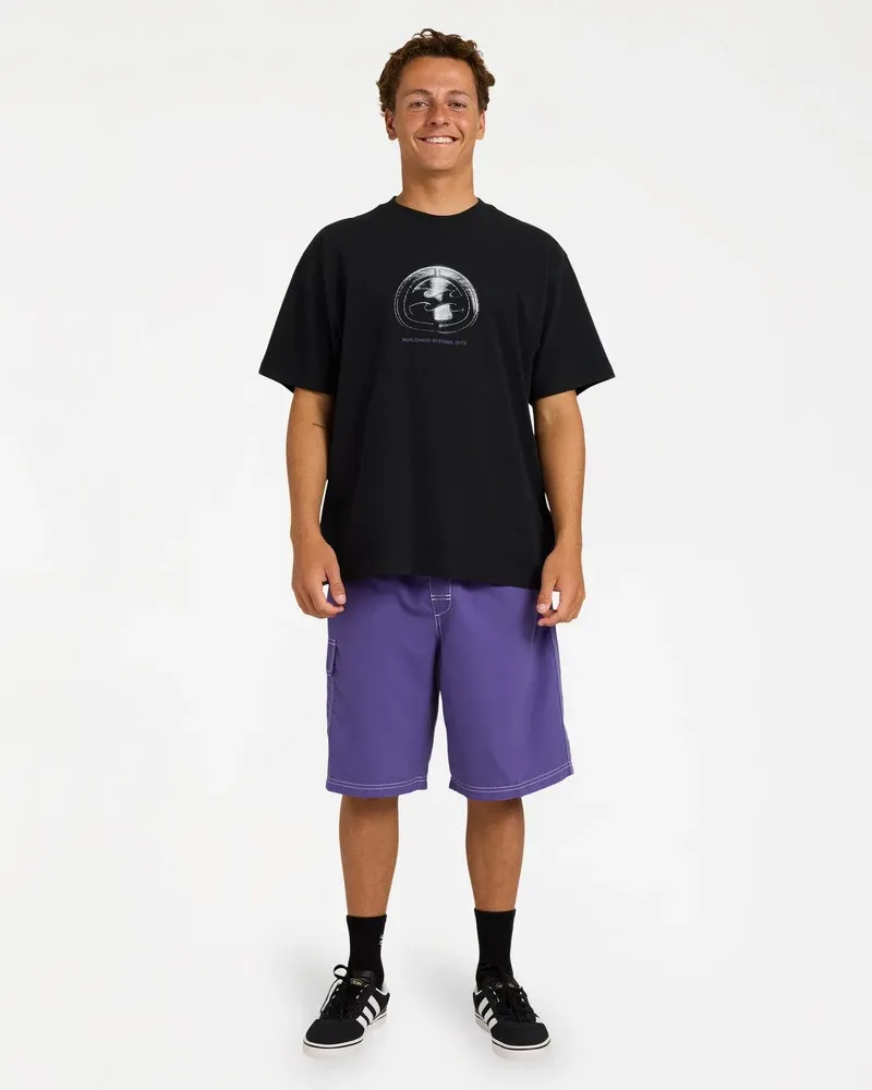 BILLABONG MENS SPEC METAL SS TEE - BLACK