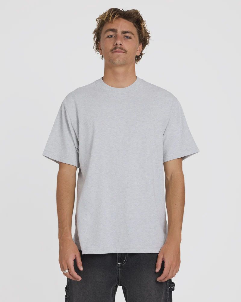 BILLABONG MENS PREMIUM WAVE WASH SS TEE - LIGHT GREY HEATHER