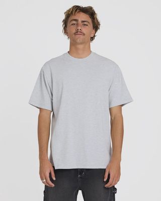 BILLABONG MENS PREMIUM WAVE WASH SS TEE - LIGHT GREY HEATHER
