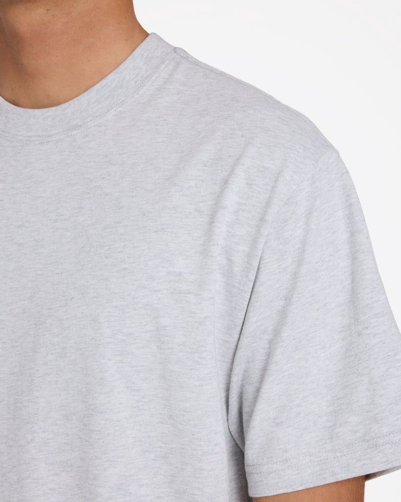 BILLABONG MENS PREMIUM WAVE WASH SS TEE - LIGHT GREY HEATHER