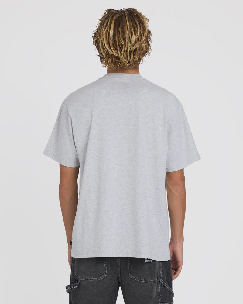BILLABONG MENS PREMIUM WAVE WASH SS TEE - LIGHT GREY HEATHER