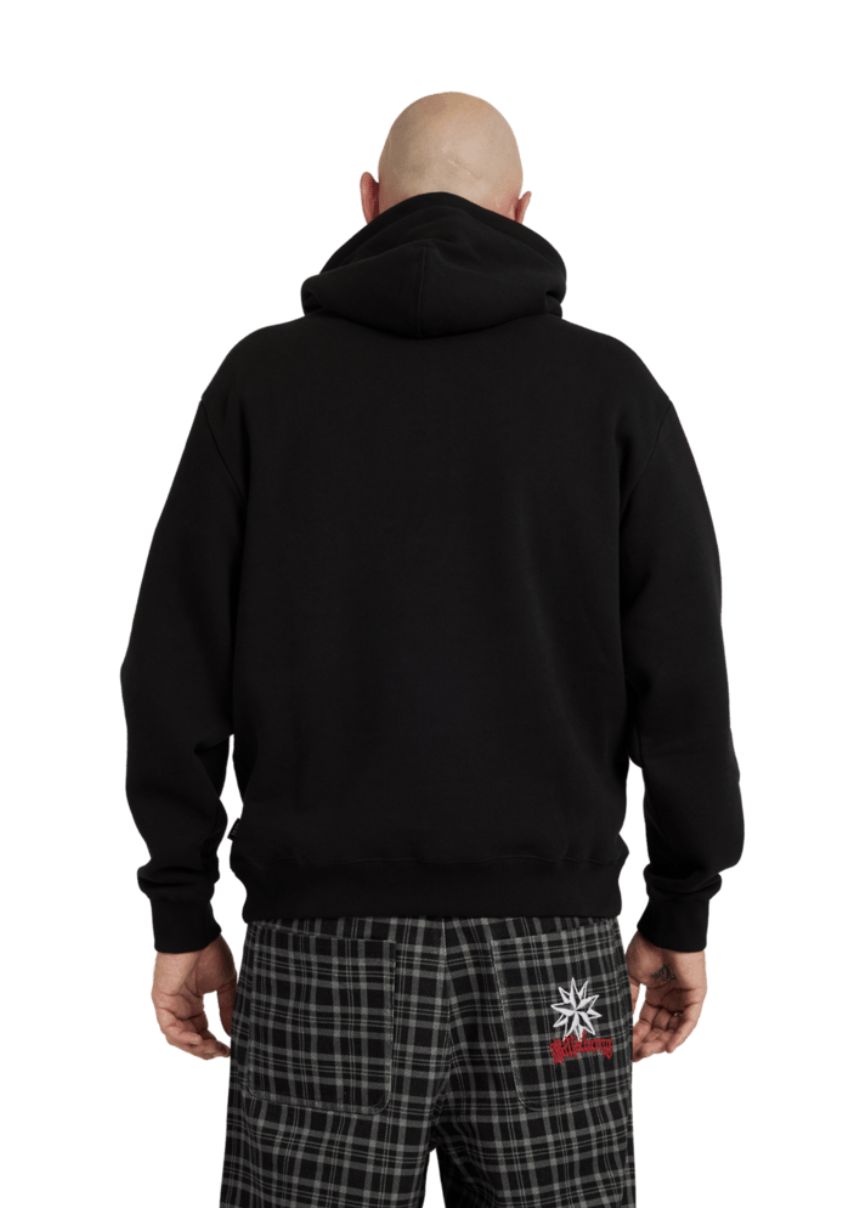 BILLABONG MENS CREED NEON STAR HOODIE - BLACK
