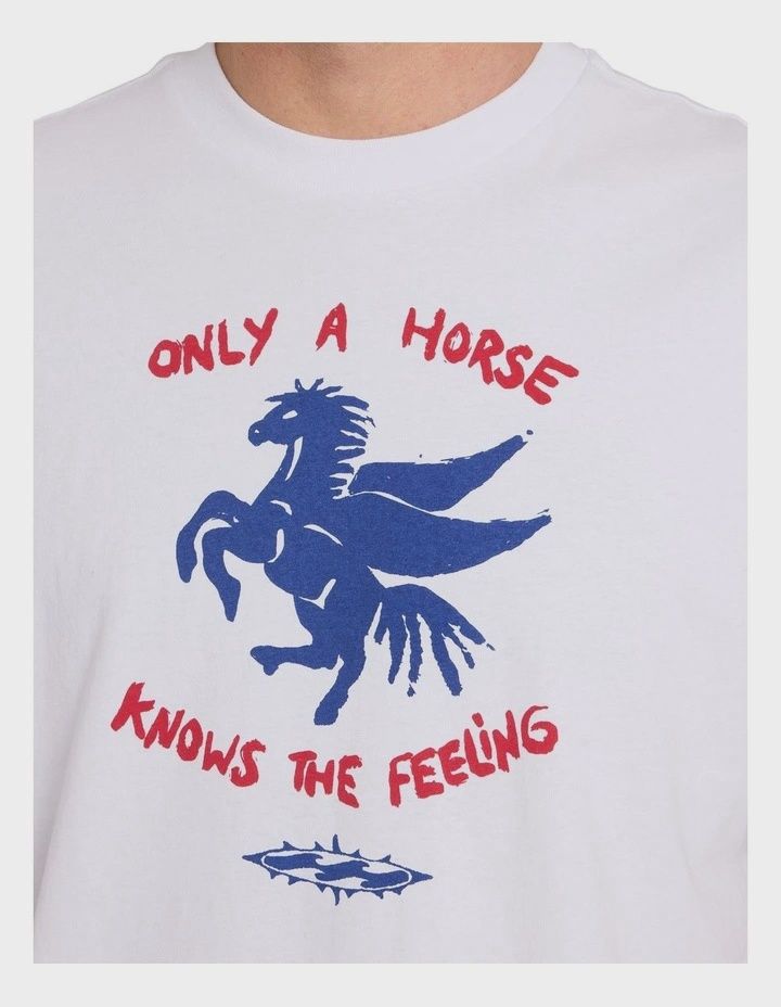 BILLABONG MENS CREED HORSE SS TEE - WHITE