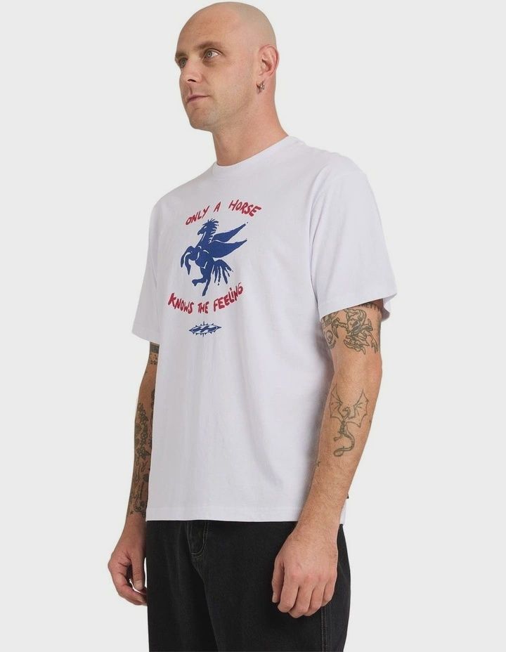 BILLABONG MENS CREED HORSE SS TEE - WHITE