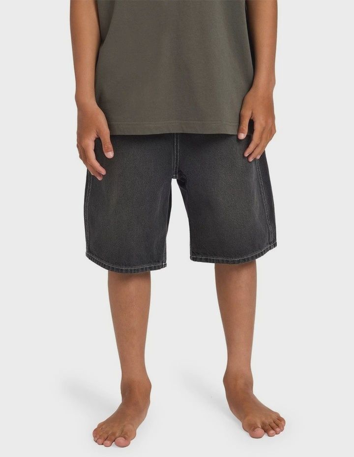 BILLABONG TEEN BOYS SPEC DENIM SHORT - BLACK