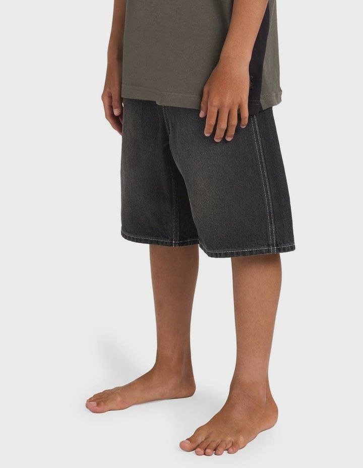 BILLABONG TEEN BOYS SPEC DENIM SHORT - BLACK