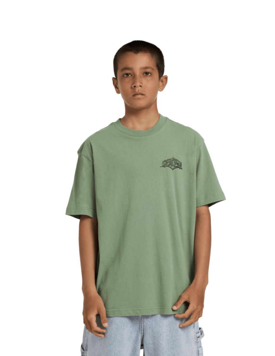 BILLABONG TEEN BOYS REVERSE SS TEE - HEDGE GREEN