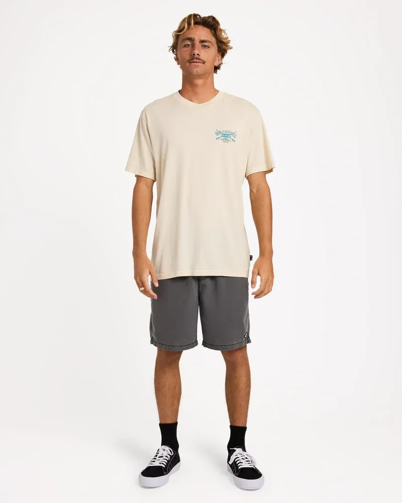 BILLABONG MENS HERITAGE ARCH WW PREMIUM SS TEE - OAT