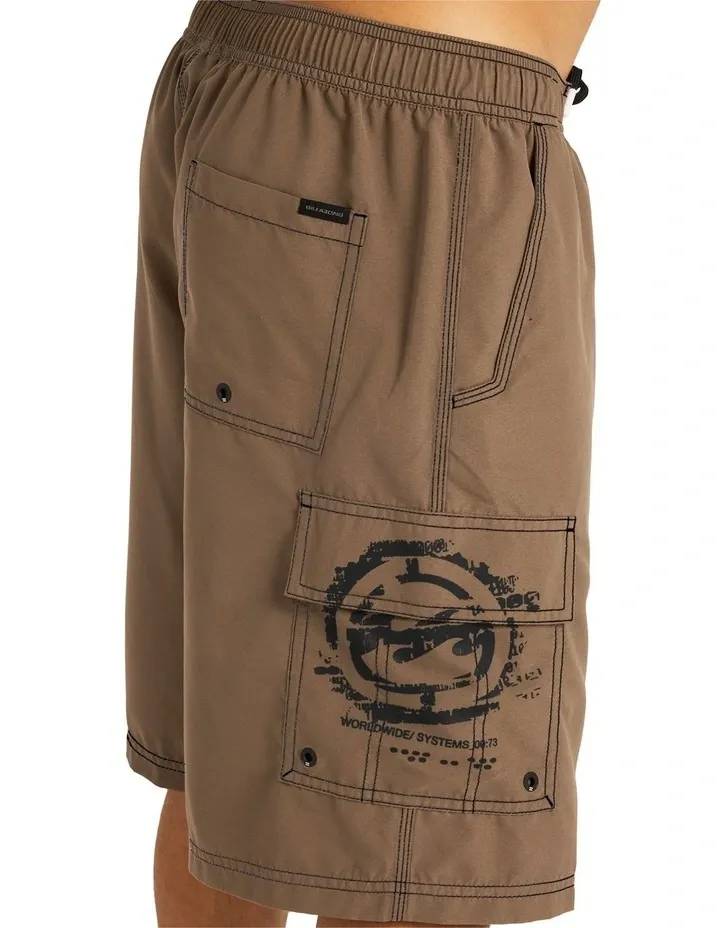 BILLABONG MENS THROW ON 22" BOARDSHORT - GRAVEL