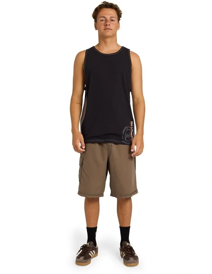 BILLABONG MENS THROW ON 22" BOARDSHORT - GRAVEL