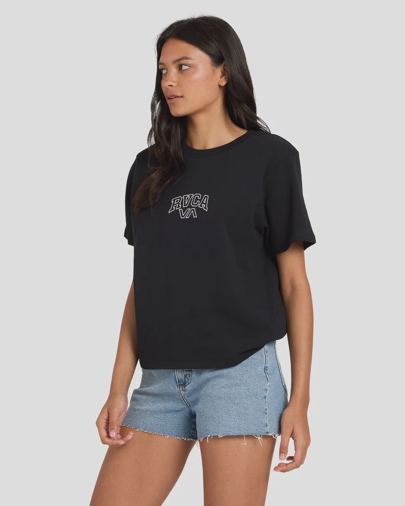RVCA WOMENS RVCA SELECTS EASY SS TEE - RVCA BLACK