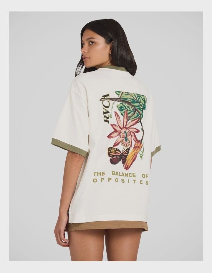 RVCA WOMENS PALMOLOGY TONI SS TEE - CLOUD