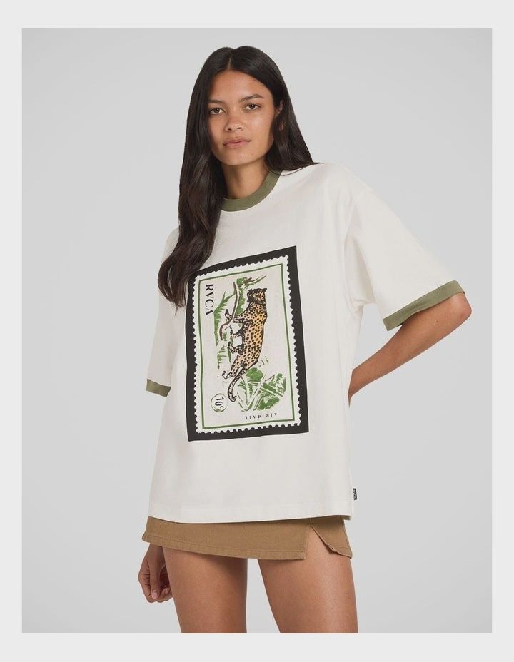 RVCA WOMENS PALMOLOGY TONI SS TEE - CLOUD