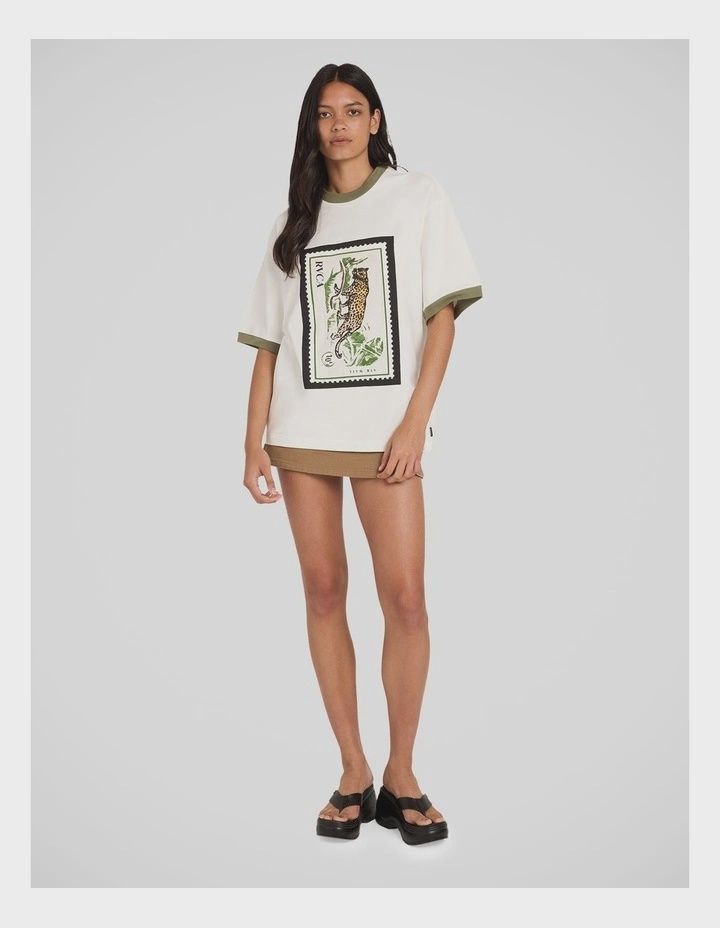RVCA WOMENS PALMOLOGY TONI SS TEE - CLOUD