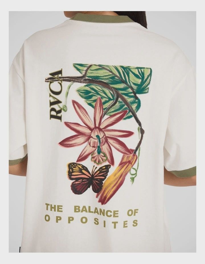 RVCA WOMENS PALMOLOGY TONI SS TEE - CLOUD