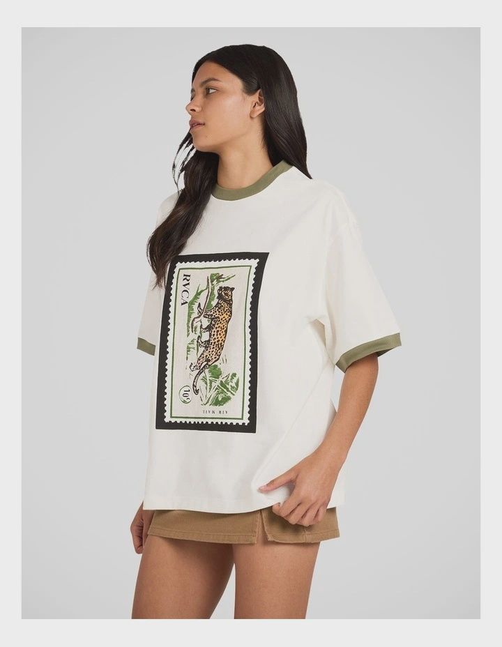 RVCA WOMENS PALMOLOGY TONI SS TEE - CLOUD