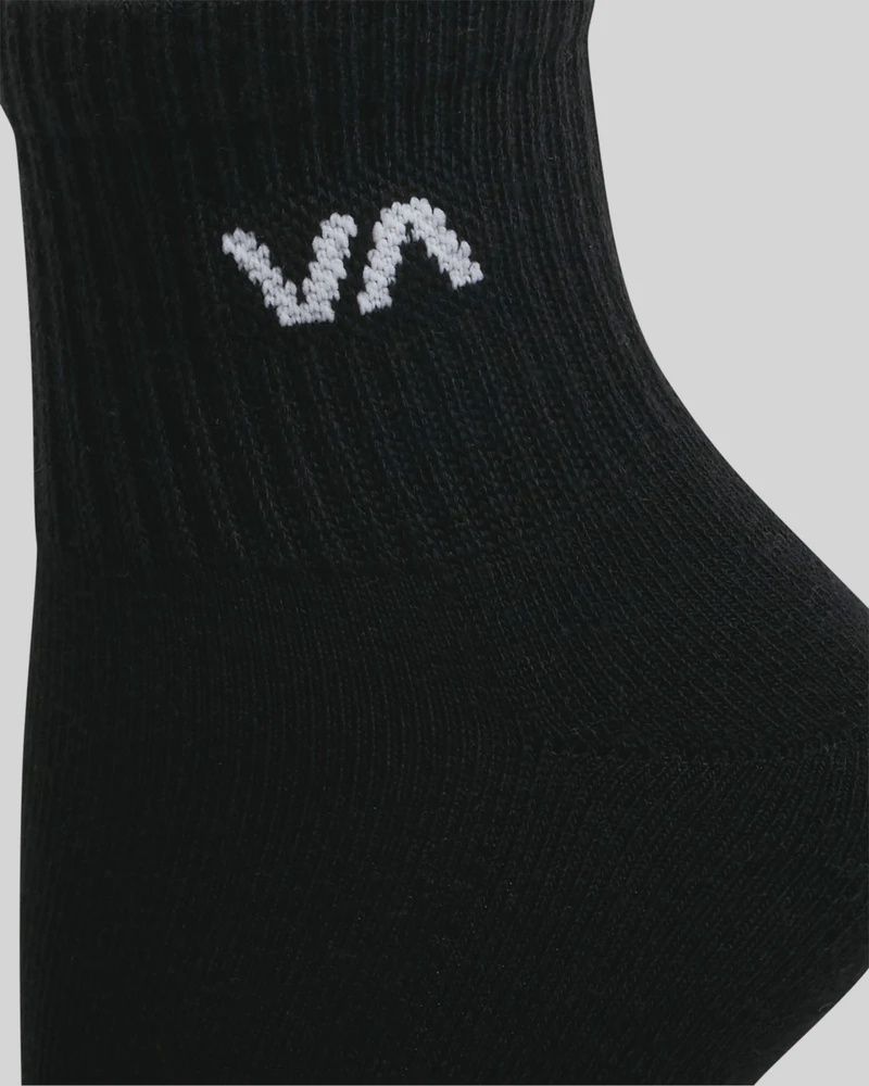 RVCA WOMENS VA MINI CREW 3 PACK SOCK - BLACK
