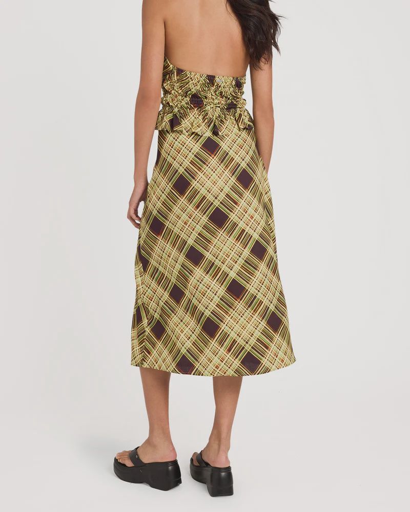 RVCA WOMENS ANNIKA MIDI SKIRT - CHOCOLATE