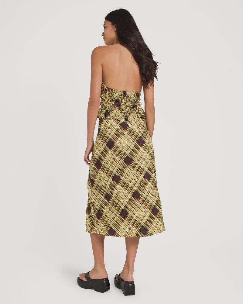 RVCA WOMENS ANNIKA MIDI SKIRT - CHOCOLATE
