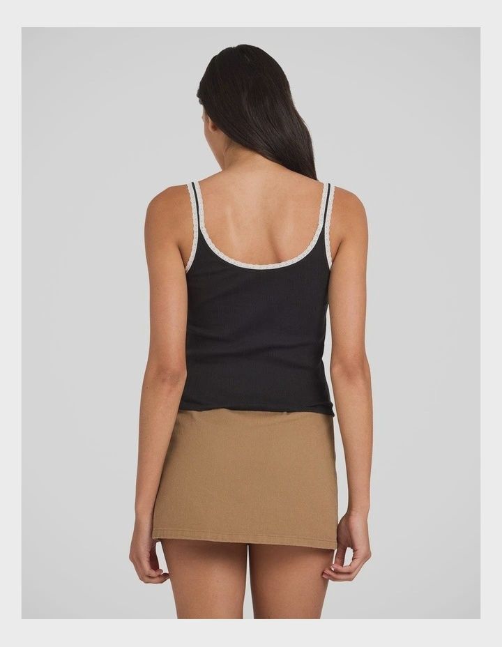 RVCA WOMENS AGAVE POINTELLE TANK - RVCA BLACK