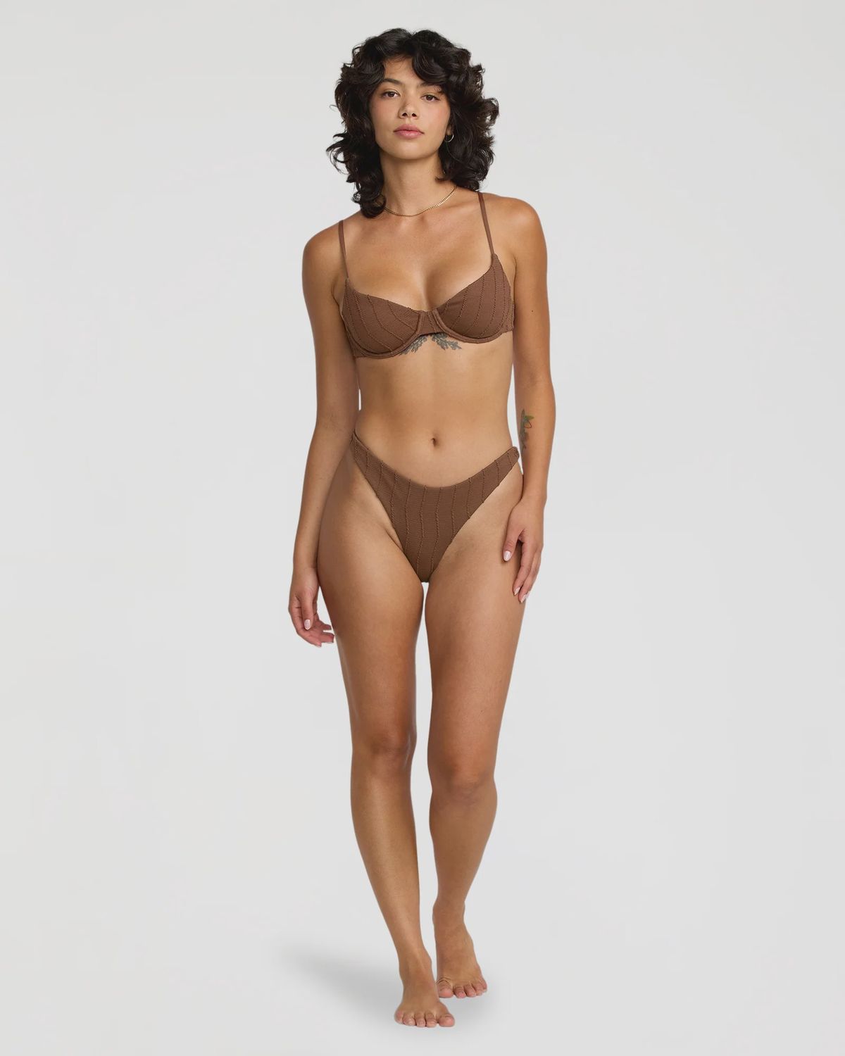 RVCA WOMENS CHEVY SKIMPY SWIM PANT - CHOCOLATE
