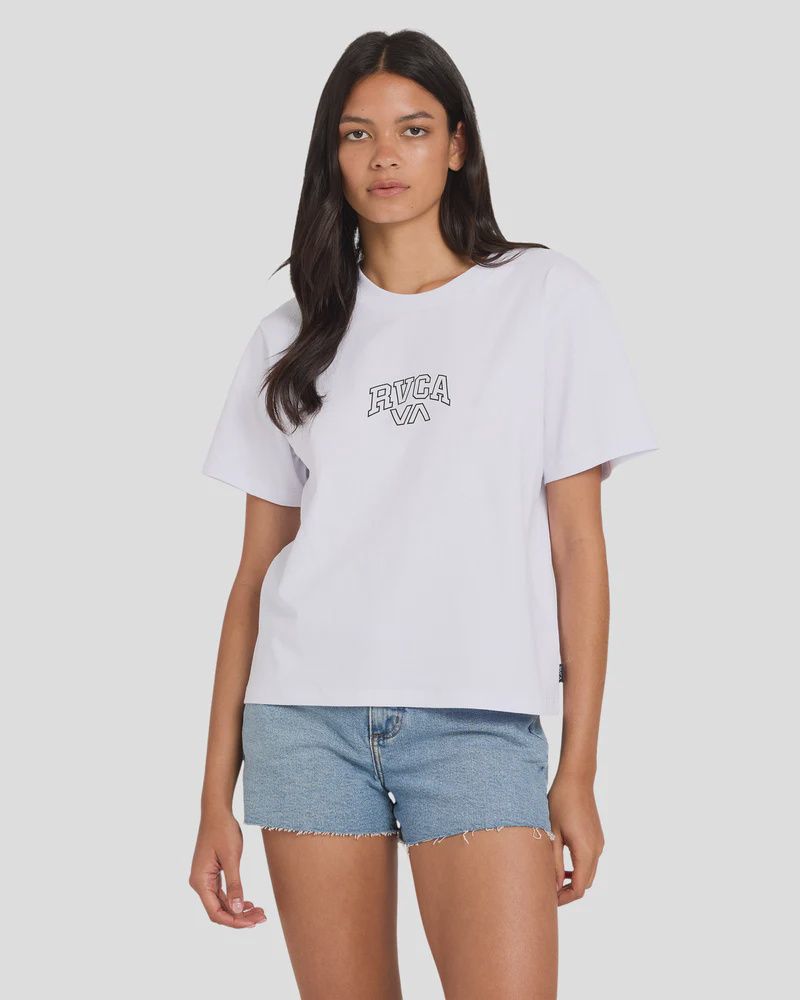 RVCA WOMENS RVCA SELECTS EASY SS TEE - WHISPER WHITE