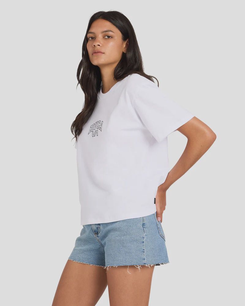 RVCA WOMENS RVCA SELECTS EASY SS TEE - WHISPER WHITE