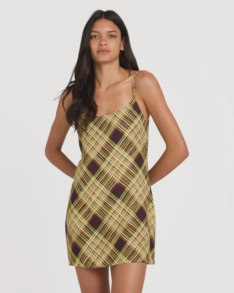 RVCA WOMENS MACARTHUR DRESS - CHOCOLATE