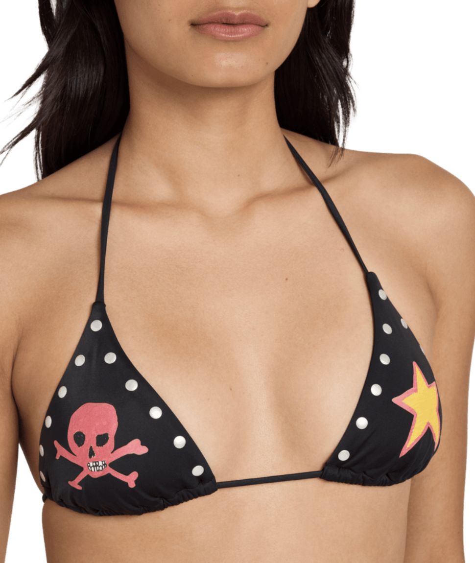 RVCA WOMENS DANI MILLER HALTER TRI SWIM TOP - RVCA BLACK