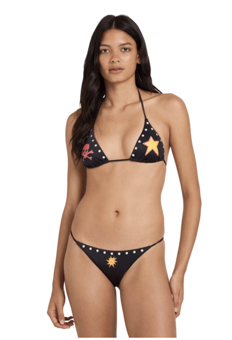 RVCA WOMENS DANI MILLER HALTER TRI SWIM TOP - RVCA BLACK