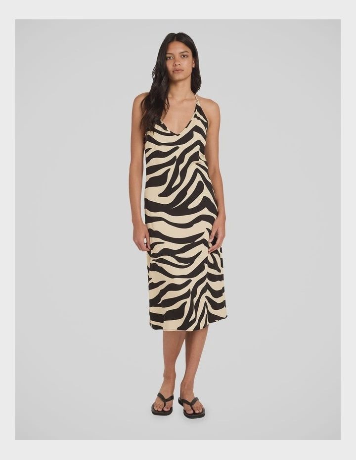 RVCA WOMENS VOYAGER MIDI SLIP DRESS - RVCA BLACK