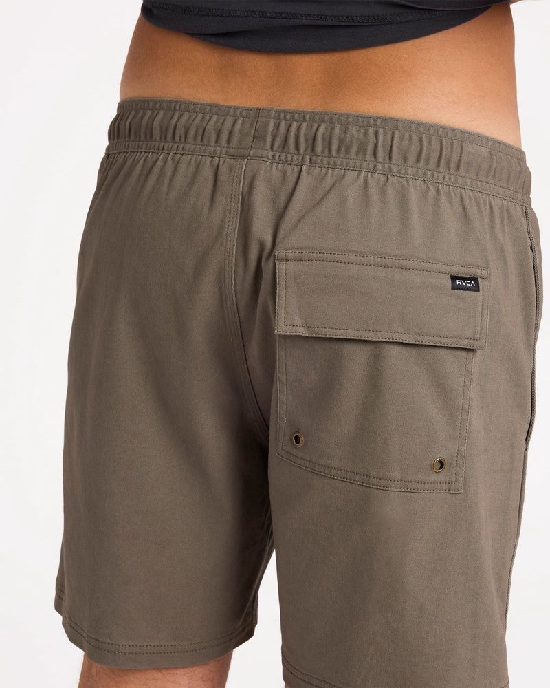 RVCA MENS ESCAPE ELASTIC SHORT - MUSHROOM