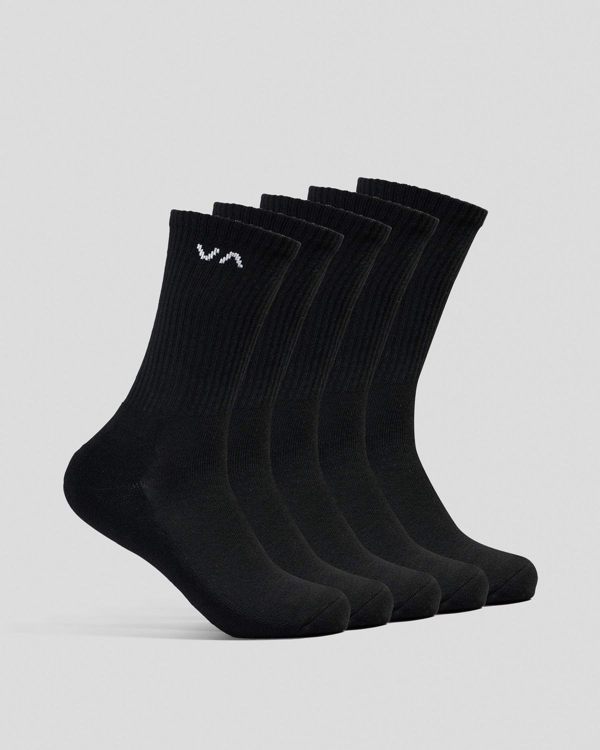 RVCA MENS VA SPORT SOCK 5 PACK - BLACK