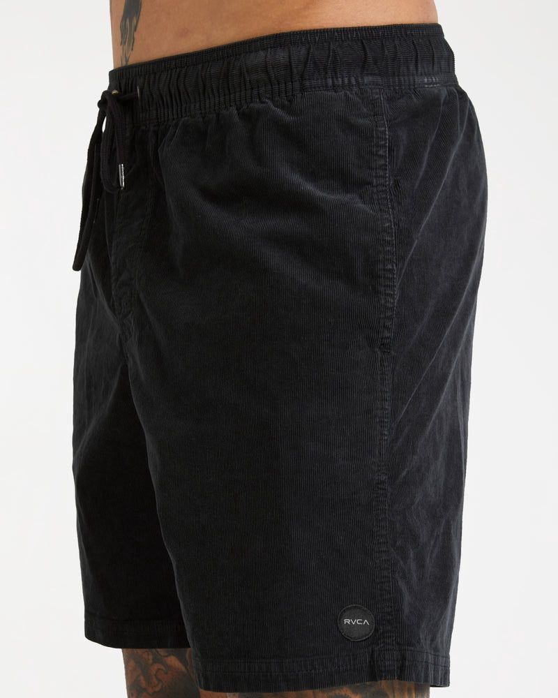 RVCA MENS ESCAPE ELASTIC CORD SHORT II - BLACK