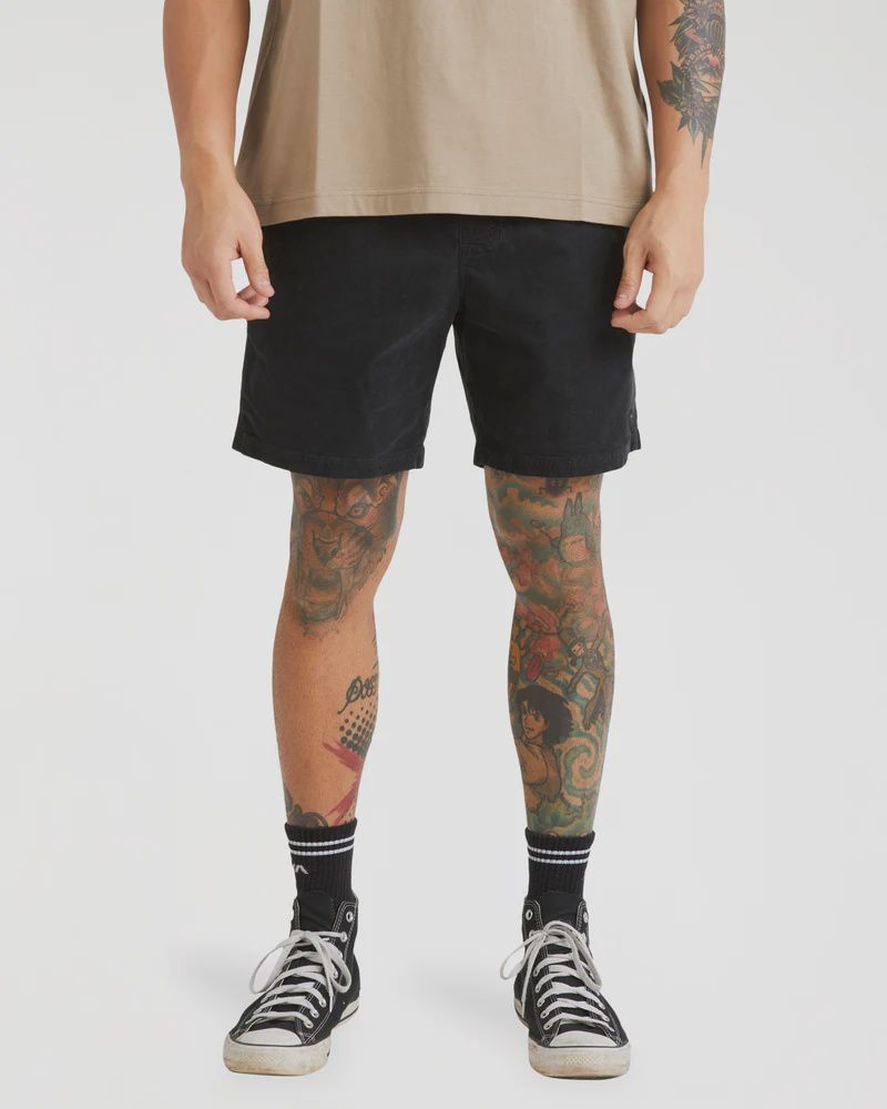RVCA MENS ESCAPE ELASTIC CORD SHORT II - BLACK