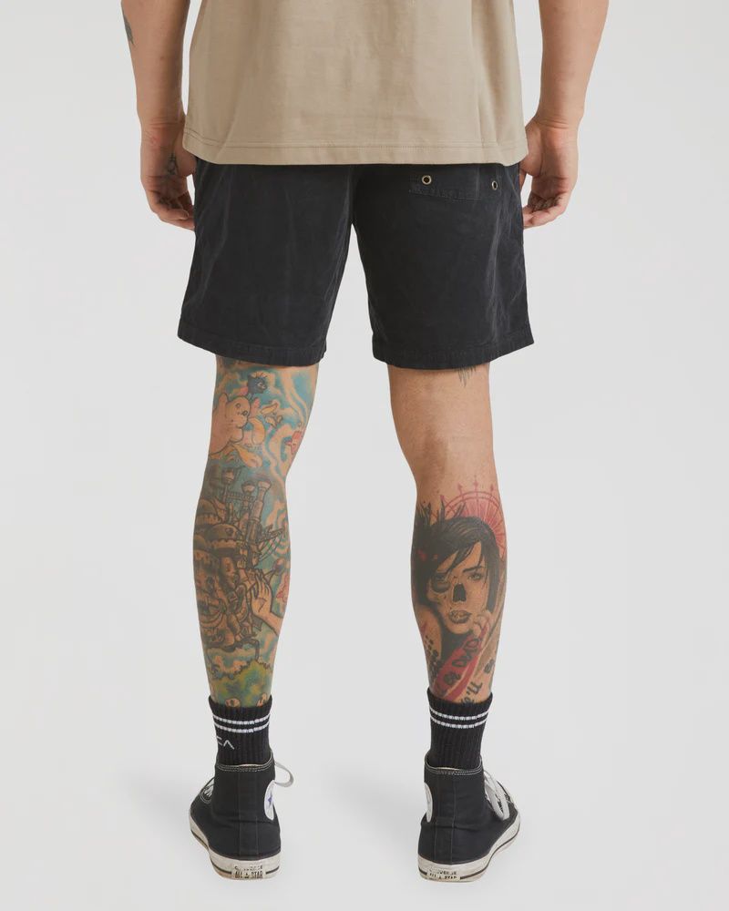 RVCA MENS ESCAPE ELASTIC CORD SHORT II - BLACK