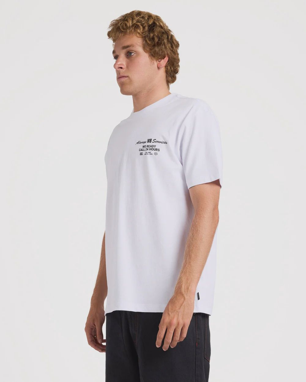 RVCA MENS V8 SS TEE - WHITE
