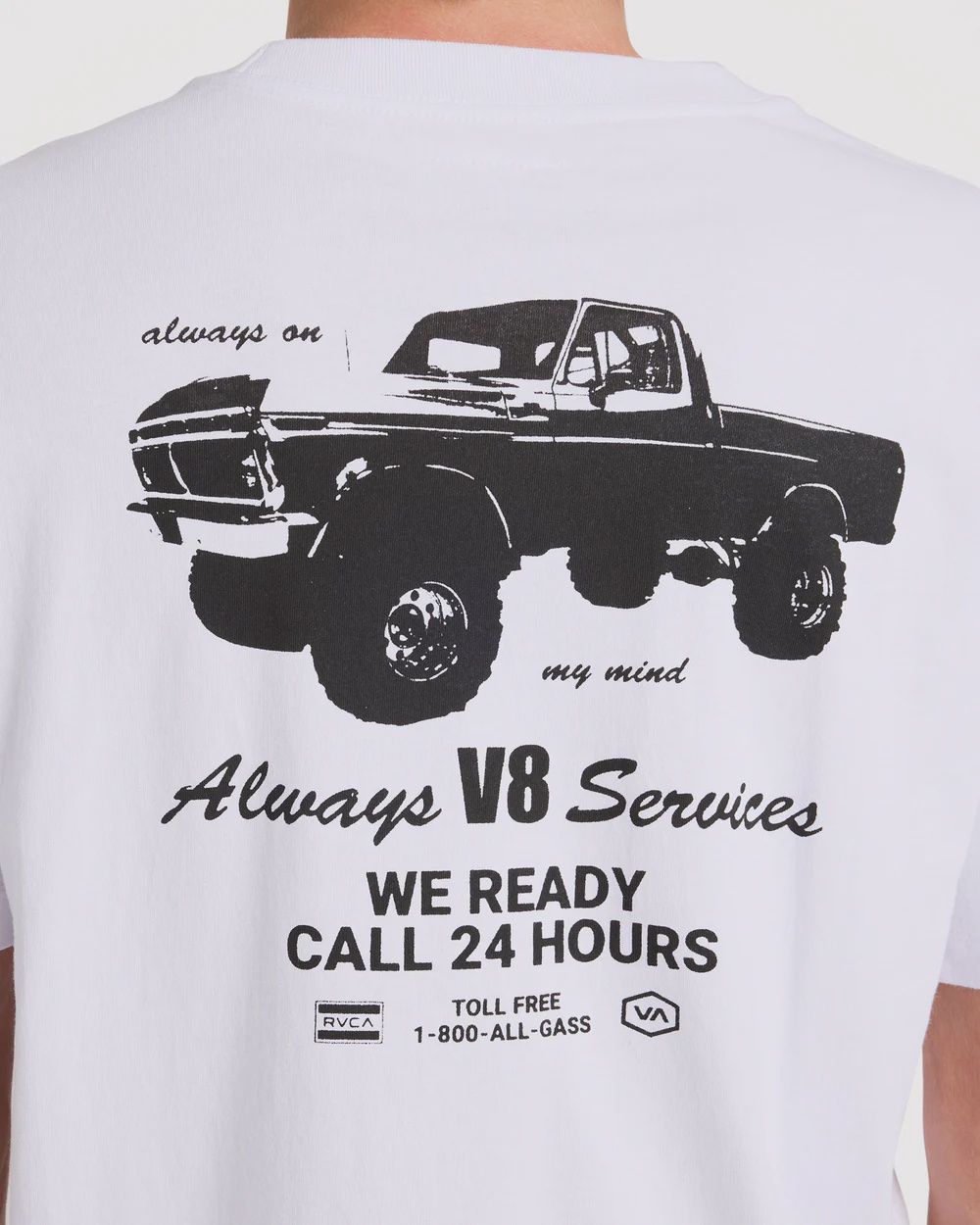 RVCA MENS V8 SS TEE - WHITE