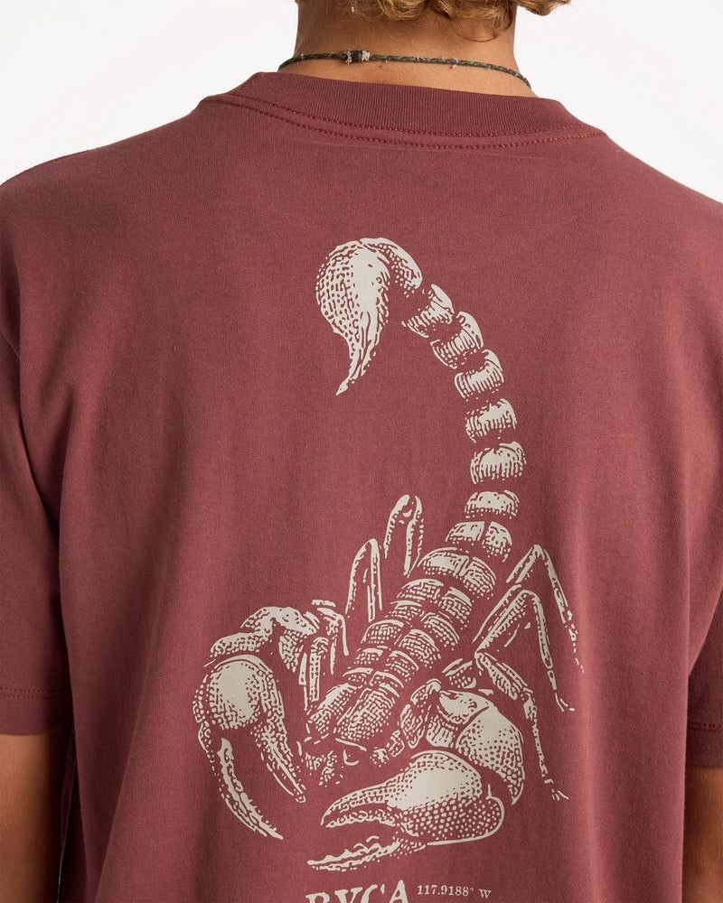 RVCA MENS SCORPO SS TEE - RED EARTH