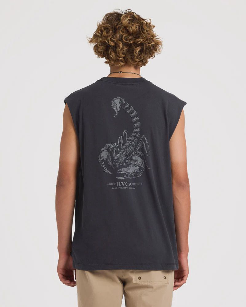 RVCA MENS SCORPO MUSCLE - BLACK