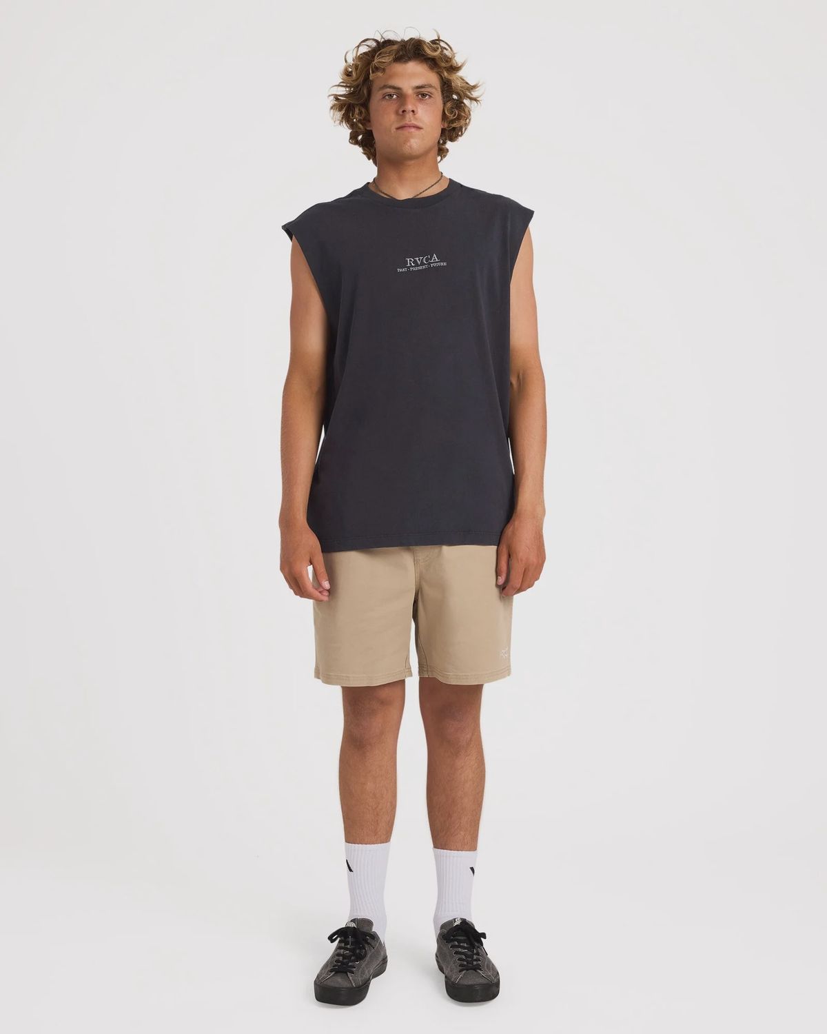 RVCA MENS SCORPO MUSCLE - BLACK