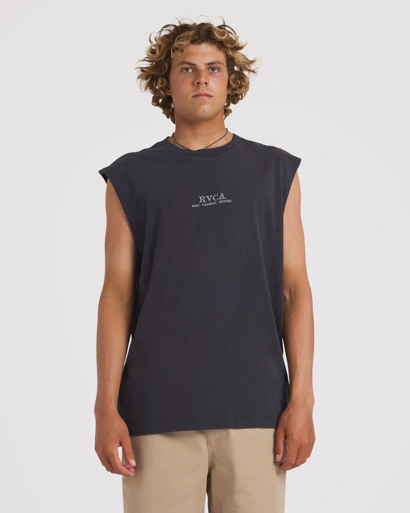 RVCA MENS SCORPO MUSCLE - BLACK