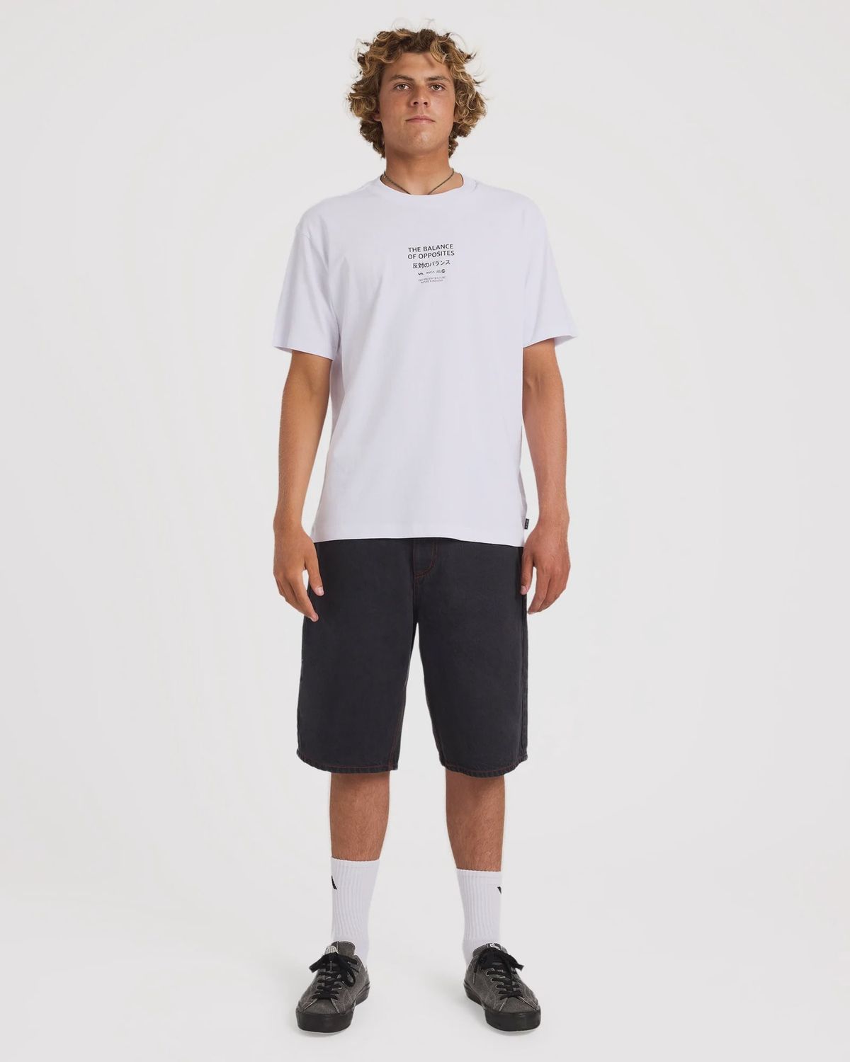 RVCA MENS PALM REEL SS TEE - WHITE