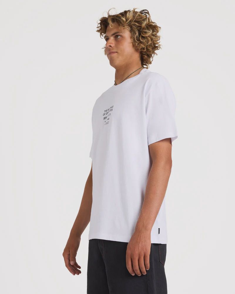 RVCA MENS PALM REEL SS TEE - WHITE
